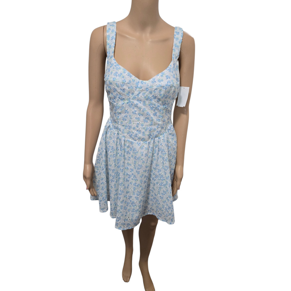 Princes Polly women's size 6 floral summer dress short fit and flare side zip